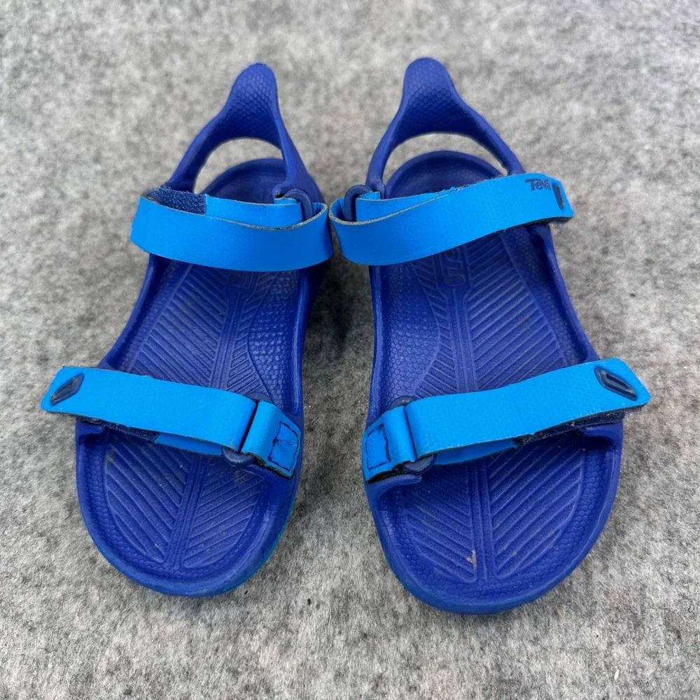 Teva Barracuda Kids Sandals Size 6 Blue Water Sport Hook Loop Strap Shoes